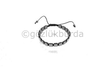 OSSE BİLEKLİK GUN METAL MAKROME